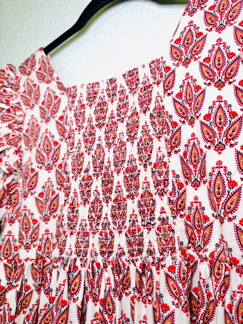 A Loves A Dress Girls XL Paisley Ruffles Smocked Midi Red Family Pictures Dressy - Picture 10 of 12